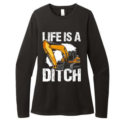 Heavy Equipment Operator & Excavator Driver Womens CVC Long Sleeve Shirt