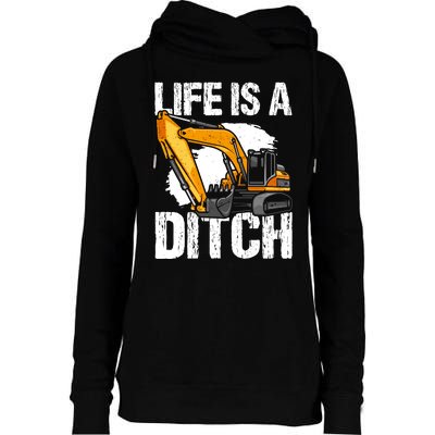 Heavy Equipment Operator & Excavator Driver Womens Funnel Neck Pullover Hood