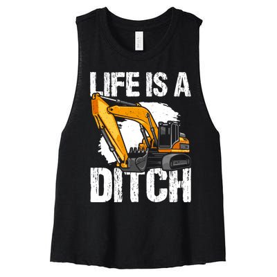 Heavy Equipment Operator & Excavator Driver Women's Racerback Cropped Tank