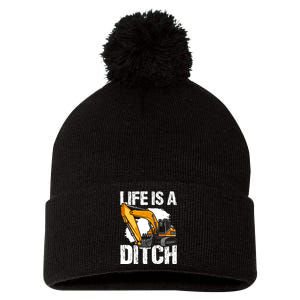 Heavy Equipment Operator & Excavator Driver Pom Pom 12in Knit Beanie