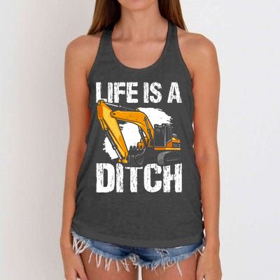 Heavy Equipment Operator & Excavator Driver Women's Knotted Racerback Tank