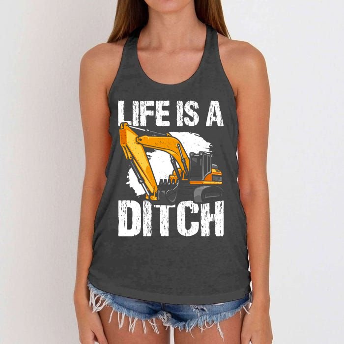 Heavy Equipment Operator & Excavator Driver Women's Knotted Racerback Tank