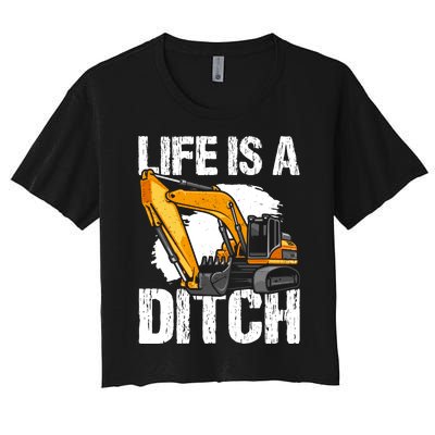 Heavy Equipment Operator & Excavator Driver Women's Crop Top Tee