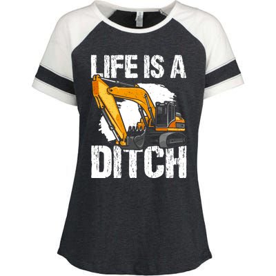 Heavy Equipment Operator & Excavator Driver Enza Ladies Jersey Colorblock Tee