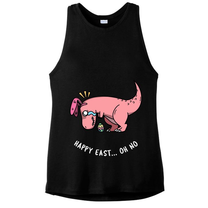 Happy Easter Oh No Funny TRex Egg Hunt Ladies PosiCharge Tri-Blend Wicking Tank