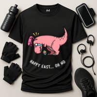 Happy Easter Oh No Funny TRex Egg Hunt Cooling Performance Crew T-Shirt
