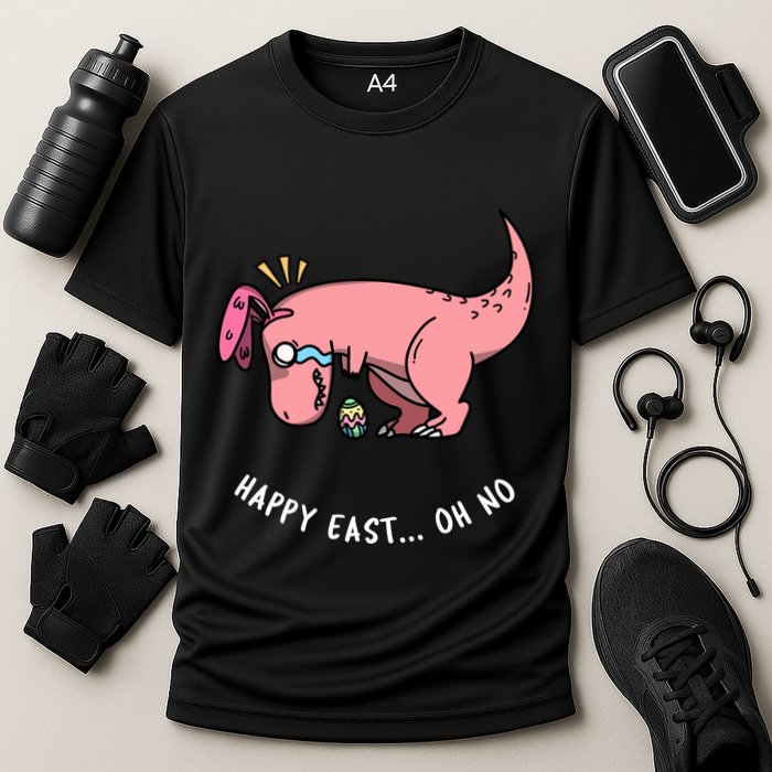 Happy Easter Oh No Funny TRex Egg Hunt Cooling Performance Crew T-Shirt