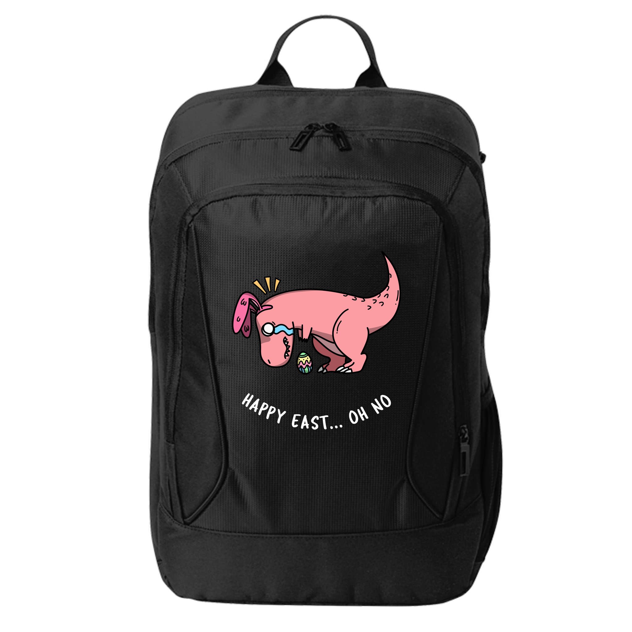 Happy Easter Oh No Funny TRex Egg Hunt City Backpack