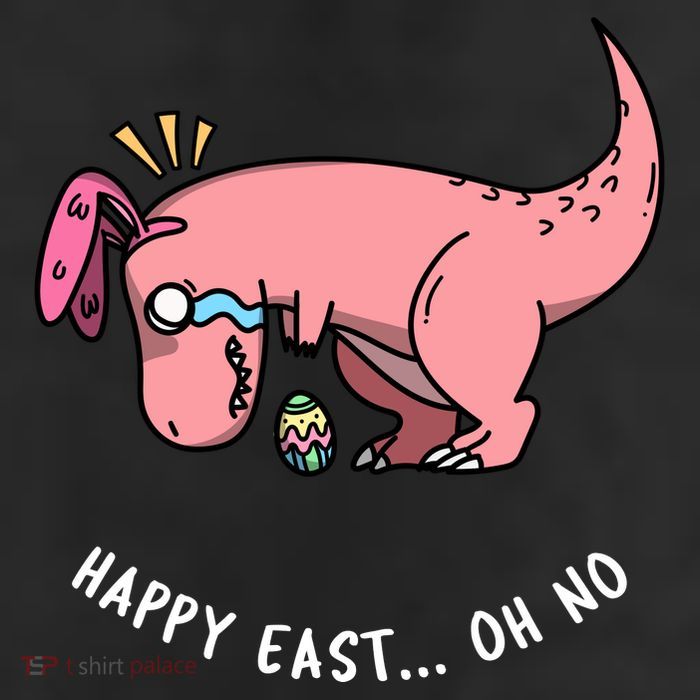 Happy Easter Oh No Funny TRex Egg Hunt 11oz C Handle Ceramic Mug