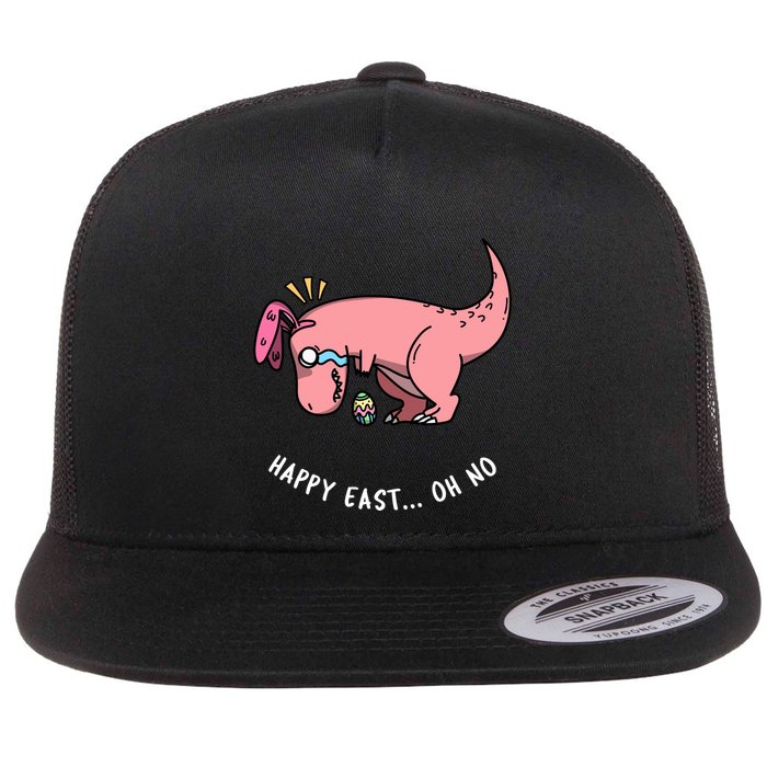 Happy Easter Oh No Funny TRex Egg Hunt Flatbill Hat