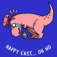 Happy Easter Oh No Funny TRex Egg Hunt 16 in Basic Backpack