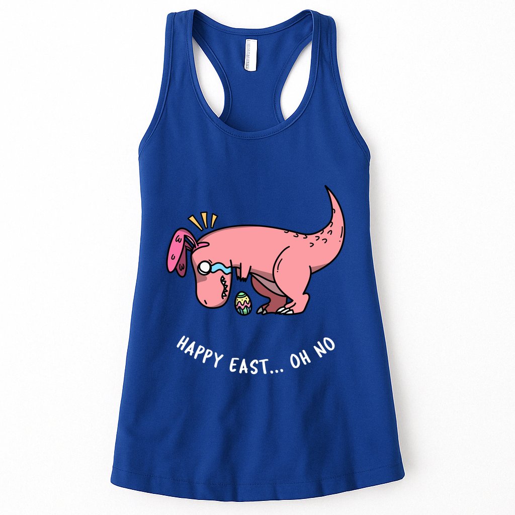 Happy Easter Oh No Funny TRex Egg Hunt Womens Tank Top