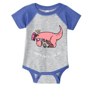 Happy Easter Oh No Funny TRex Egg Hunt Infant Baby Jersey Bodysuit