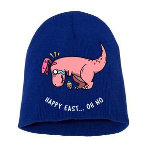 Happy Easter Oh No Funny TRex Egg Hunt Short Acrylic Beanie