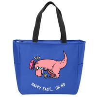 Happy Easter Oh No Funny TRex Egg Hunt Zip Tote Bag