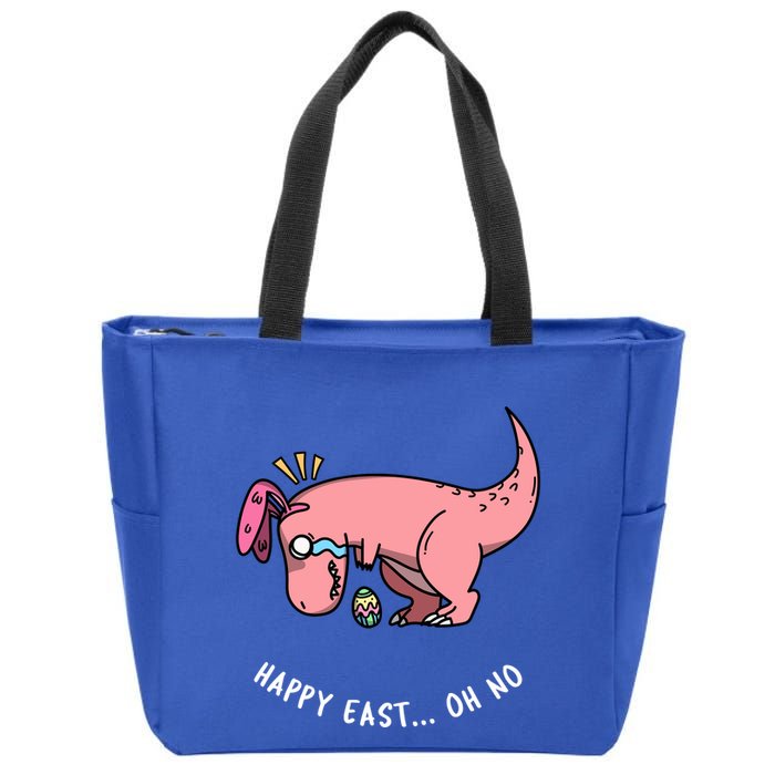 Happy Easter Oh No Funny TRex Egg Hunt Zip Tote Bag