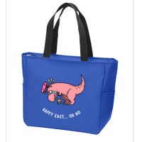Happy Easter Oh No Funny TRex Egg Hunt Zip Tote Bag