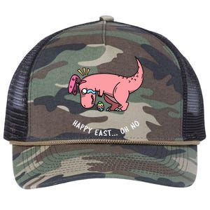 Happy Easter Oh No Funny TRex Egg Hunt Retro Rope Trucker Hat Cap