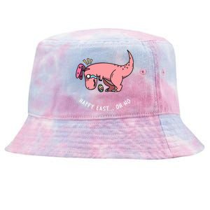 Happy Easter Oh No Funny TRex Egg Hunt Tie-Dyed Bucket Hat