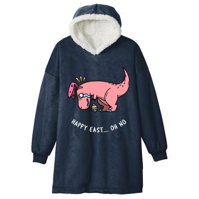 Happy Easter Oh No Funny TRex Egg Hunt Hooded Wearable Blanket