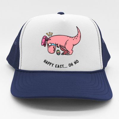 Happy Easter Oh No Funny TRex Egg Hunt Trucker Hat