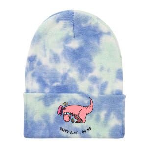 Happy Easter Oh No Funny TRex Egg Hunt Tie Dye 12in Knit Beanie