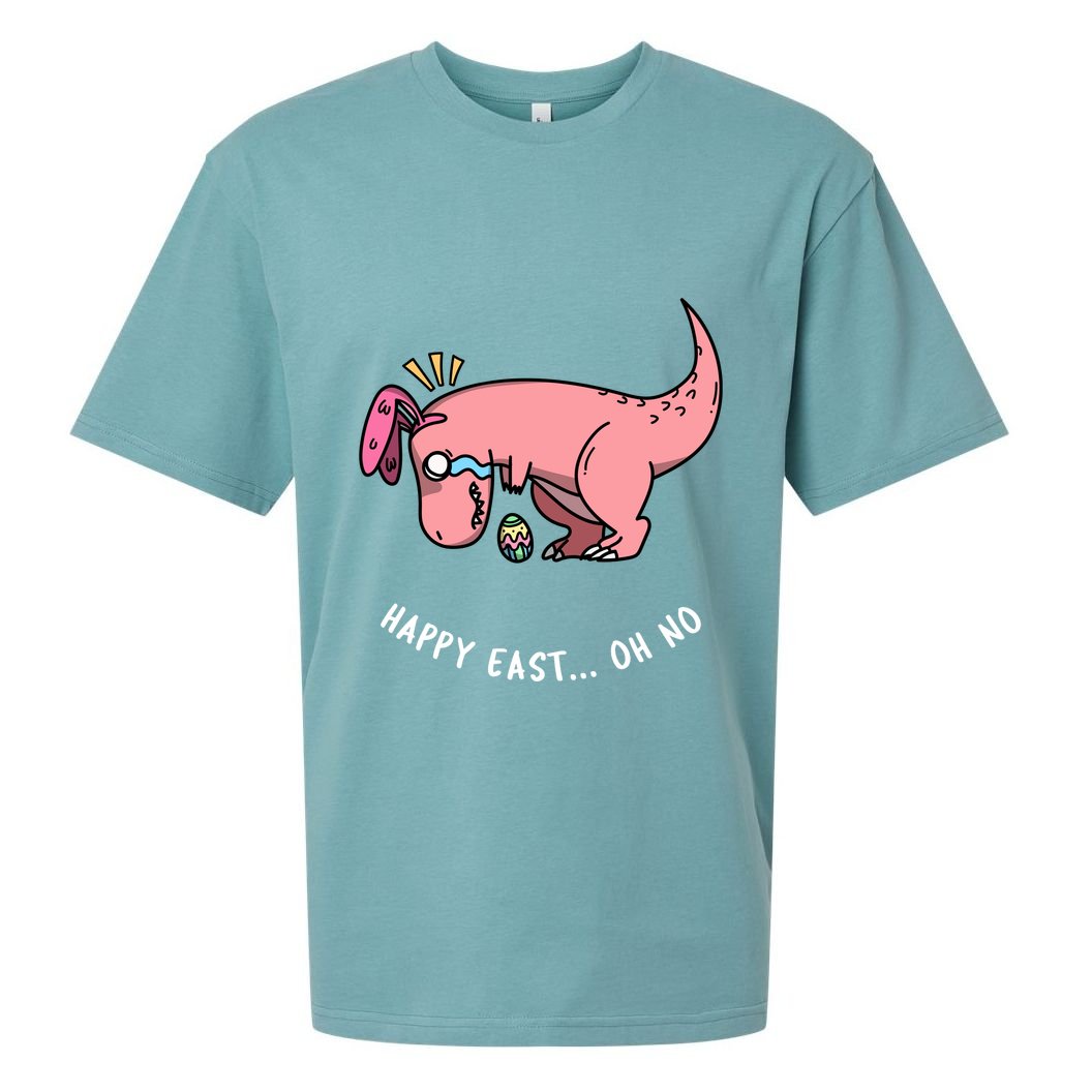 Happy Easter Oh No Funny TRex Egg Hunt Sueded Cloud Jersey T-Shirt