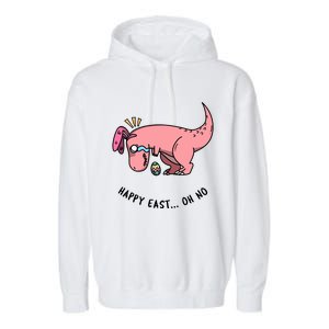 Happy Easter Oh No Funny TRex Egg Hunt Garment-Dyed Fleece Hoodie