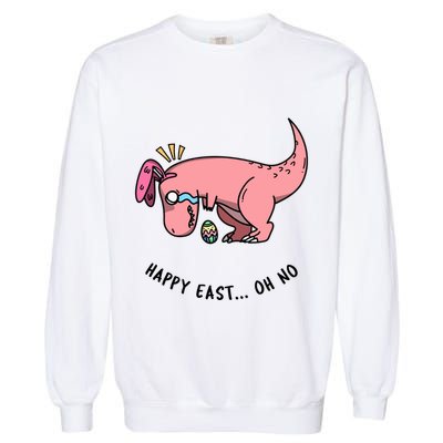 Happy Easter Oh No Funny TRex Egg Hunt Garment-Dyed Sweatshirt