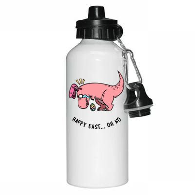 Happy Easter Oh No Funny TRex Egg Hunt Aluminum Water Bottle 