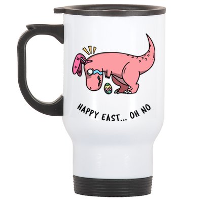 Happy Easter Oh No Funny TRex Egg Hunt Stainless Steel Travel Mug