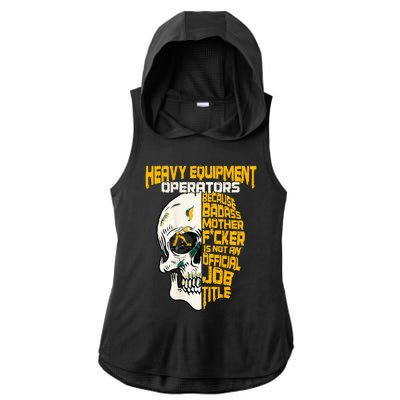 Heavy Equipment Operator Design On Back Of Clothing Ladies PosiCharge Tri-Blend Wicking Draft Hoodie Tank