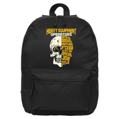 Heavy Equipment Operator Design On Back Of Clothing 16 in Basic Backpack