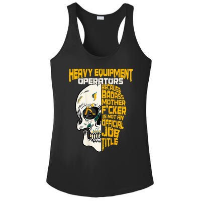 Heavy Equipment Operator Design On Back Of Clothing Ladies PosiCharge Competitor Racerback Tank