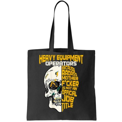 Heavy Equipment Operator Design On Back Of Clothing Tote Bag