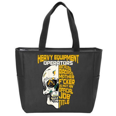 Heavy Equipment Operator Design On Back Of Clothing Zip Tote Bag