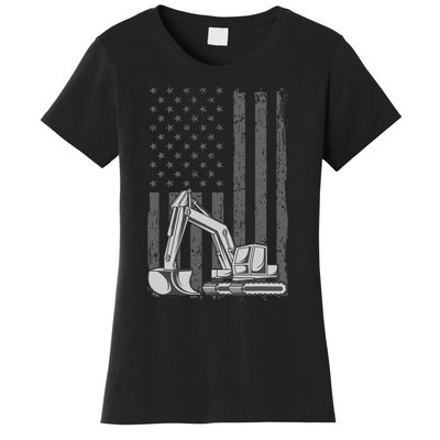 Heavy Equipment Operator Excavator Us Independence Day Women's T-Shirt