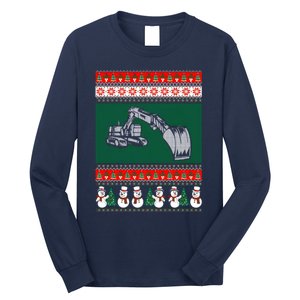 Heavy Equipment Operator Ugly Christmas Long Sleeve Shirt