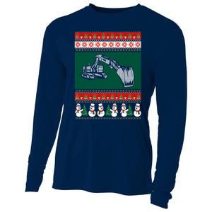 Heavy Equipment Operator Ugly Christmas Cooling Performance Long Sleeve Crew