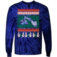 Heavy Equipment Operator Ugly Christmas Tie-Dye Long Sleeve Shirt