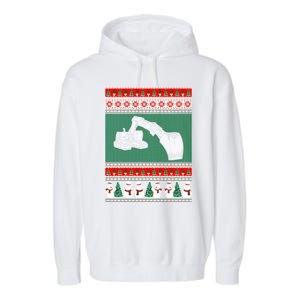 Heavy Equipment Operator Ugly Christmas Garment-Dyed Fleece Hoodie