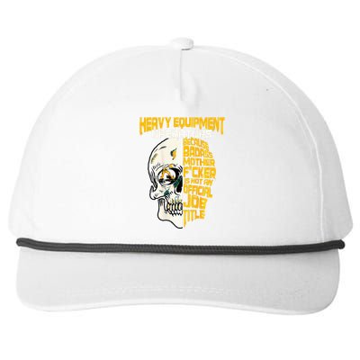 Heavy Equipt Operator Design On Back Of Clothing Snapback Five-Panel Rope Hat