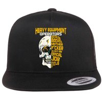 Heavy Equipt Operator Design On Back Of Clothing Flat Bill Trucker Hat