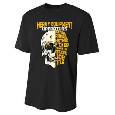 Heavy Equipt Operator Design On Back Of Clothing Performance Sprint T-Shirt