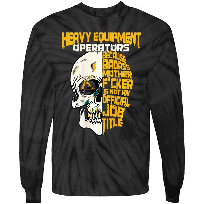 Heavy Equipt Operator Design On Back Of Clothing Tie-Dye Long Sleeve Shirt