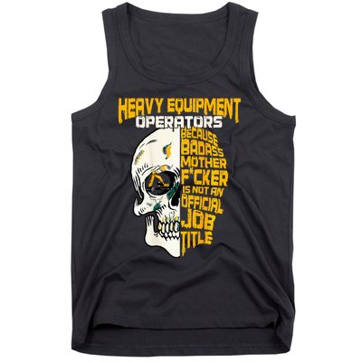 Heavy Equipt Operator Design On Back Of Clothing Tank Top