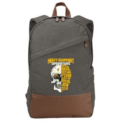 Heavy Equipt Operator Design On Back Of Clothing Cotton Canvas Backpack