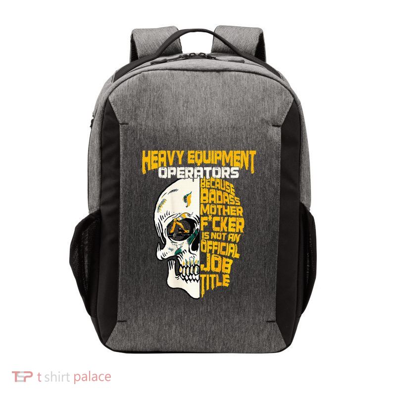 Heavy Equipt Operator Design On Back Of Clothing Vector Backpack