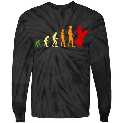 Human Evolution Of Snowboarding Tie-Dye Long Sleeve Shirt