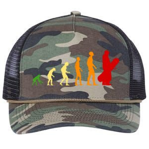 Human Evolution Of Snowboarding Retro Rope Trucker Hat Cap